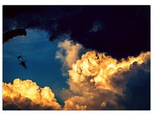 Obraz parašutistu v oblakoch (70x50 cm)