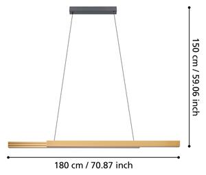 Eglo 390369 - LED Stmievateľný luster na lanku MONTEBUONO LED/21W/230V 3000K hnedá