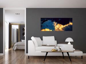 Obraz parašutistu v oblakoch (120x50 cm)