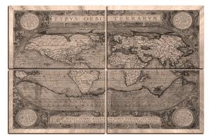 Obraz na plátne - Starožitná mapa sveta 1102FC (90x60 cm)