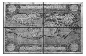 Obraz na plátne - Starožitná mapa sveta 1102QC (150x100 cm)