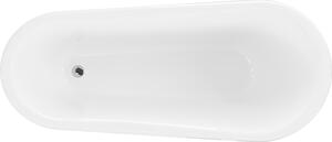 Mexen Retro voľne stojaca vaňa 170 x 75 cm, biela/čierna, chromové nožičky - 53251707575-00