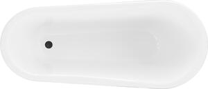 Mexen Retro voľne stojaca vaňa 170 x 75 cm, biela/čierna, čierne nožičky - 53251707575-70