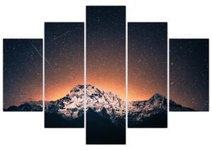 Obraz hviezdnej oblohy s horami (150x105 cm)