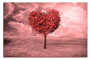 Obraz na plátne - Srdce v tvare stromu 1106QA (90x60 cm )