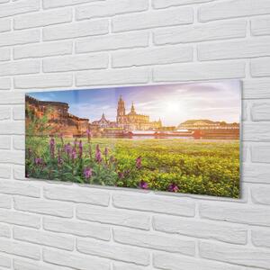Sklenený obraz Nemecko Sunrise River 140x70 cm 2 Prívesky