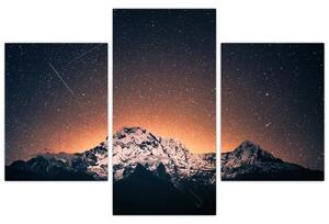 Obraz hviezdnej oblohy s horami (90x60 cm)
