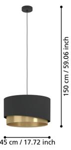 Eglo 39925 - Luster na lanku MANDERLINE 1xE27/40W/230V čierna/zlatá