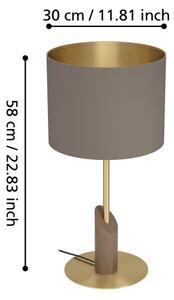 Eglo 390337 - Stolná lampa SANTANDRIA 1xE27/40W/230V hnedá/zlatá