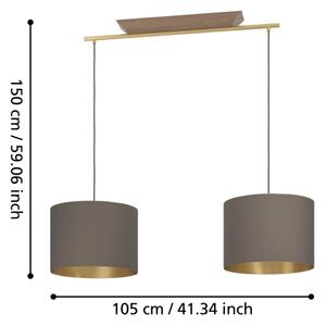 Eglo 390336 - Luster na lanku SANTANDRIA 2xE27/40W/230V hnedá/zlatá