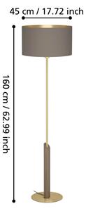 Eglo 390338 - Stojacia lampa SANTANDRIA 1xE27/40W/230V hnedá/zlatá