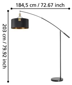 Eglo 39966 - Stojacia lampa TORTOLA 3xE27/40W/230V čierna/zlatá