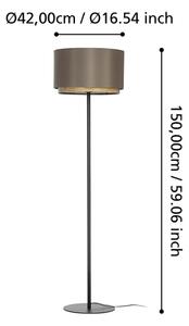 Eglo 390124 - Stojacia lampa MARCHENA 1xE27/40W/230V hnedá
