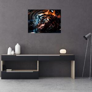 Obraz ležiaceho tigra (70x50 cm)