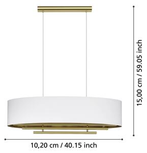 Eglo 390182 - Luster na lanku PINETARA 4xE27/40W/230V biela/zlatá