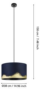 Eglo 39973 - Luster na lanku CASUARITA 1xE27/40W/230V pr. 38 cm modrá/zlatá