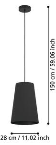 Eglo 390132 - Luster na lanku PETROSA 1xE27/40W/230V čierna