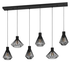 Eglo 390126 - Luster na lanku BASIDANO 6xE27/40W/230V čierna