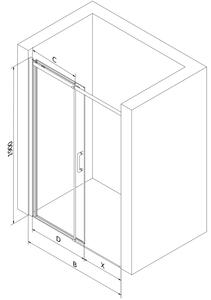 Mexen Omega posúvacie sprchové dvere 100 cm, transparentnéné, zlatá - 825-100-000-50-00