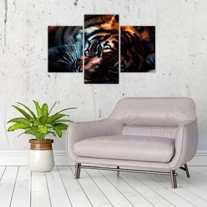 Obraz ležiaceho tigra (90x60 cm)