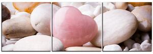 Obraz na plátne - Ružové srdce - panoráma 5105B (150x50 cm)