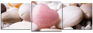 Obraz na plátne - Ružové srdce - panoráma 5105D (150x50 cm)
