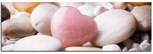 Obraz na plátne - Ružové srdce - panoráma 5105A (105x35 cm)