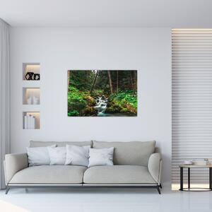 Obraz potoka v lese (90x60 cm)