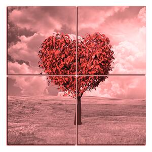 Obraz na plátne - Srdce v tvare stromu - štvorec 3106QE (60x60 cm)