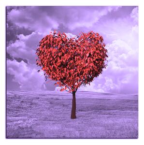 Obraz na plátne - Srdce v tvare stromu - štvorec 3106FA (50x50 cm)