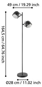 Eglo 390048 - Stojacia lampa UPANEMA 2xE27/28W/230V čierna