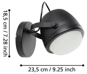 Eglo 390081 - Nástenné svietidlo UPANEMA 1xE27/28W/230V čierna
