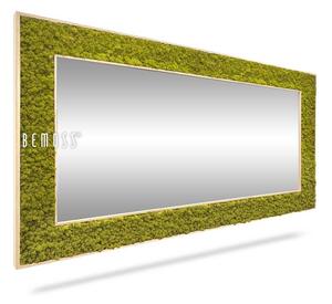 Machové zrkadlo hranaté LIŠAJNÍK mono LIME - Vonkajší rám 100 x 80 cm (zrkadlo 74 x 54 cm)