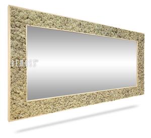 Machové zrkadlo hranaté LIŠAJNÍK mono NATURAL - Vonkajší rám 100 x 80 cm (zrkadlo 74 x 54 cm)