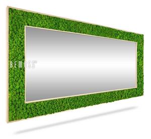 Machové zrkadlo hranaté LIŠAJNÍK mono GREEN - Vonkajší rám 100 x 80 cm (zrkadlo 74 x 54 cm)