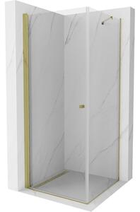 Mexen Pretoria sprchová kabína, kyvné dvere 70 x 70 cm, transparentnéné, zlatá - 852-070-070-50-00