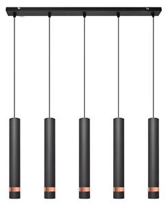 LED Luster na lanku TUBA 5xGU10/6,5W/230V čierna/medená