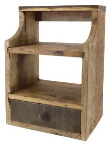 Nástenná polica s zásuvkou Grimaud Recycled Wood