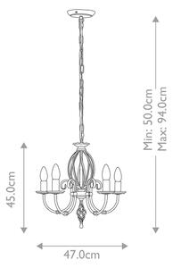 Elstead ART5-BLACK - Luster na reťazi ARTISAN 5xE14/60W/230V