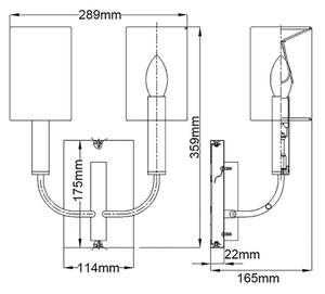 Feiss FE-BRIANNA2-BB - Nástenné svietidlo BRIANNA 2xE14/60W/230V
