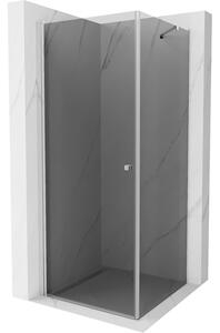 Mexen Pretoria sprchová kabína, kyvné dvere 90 x 90 cm, grafitová čierna, chrómová - 852-090-090-01-40