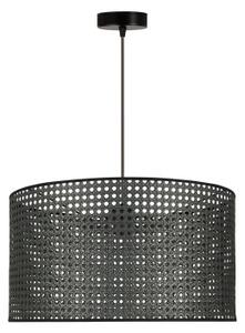 Duolla - Luster na lanku ROLLER RATTAN 1xE27/15W/230V pr. 45 cm čierna