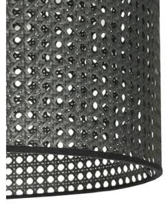 Duolla - Luster na lanku ROLLER RATTAN 1xE27/15W/230V pr. 45 cm čierna