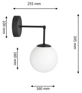 Nástenná lampa MOON 1xE27/15W/230V čierna