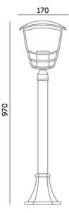 Vonkajšia lampa TEVIO 1xE27/60W/230V IP54 97 cm čierna