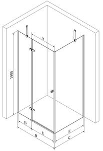 Mexen Roma sprchová kabína, kyvné dvere 70 x 80 cm, transparentnéné, čierna + závesný bidet Flat, biela- 854-070-080-70-00-4010B