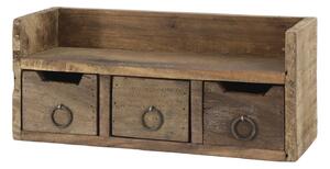 Hnedá antik drevená polička so šuplíčkami Grimaud Unit - 36*12*15 cm - Chic Antique