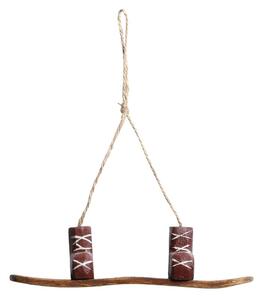 Hnedo-višňová vianočná ozdoba vintage snowboard - 5*3*17 cm - Chic Antique