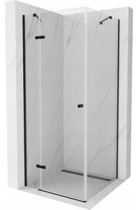 Mexen Roma sprchová kabína, kyvné dvere 90 x 90 cm, transparentnéné, čierna - 854-090-090-70-00