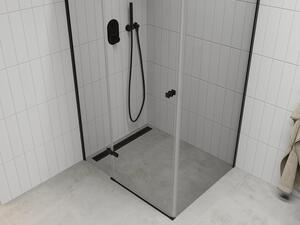 Mexen Roma sprchová kabína, kyvné dvere 80 x 70 cm, transparentnéné, čierna - 854-080-070-70-00